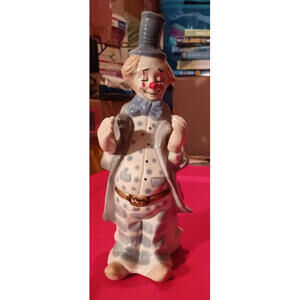 Vintage 3 Headed Clapping Circus Clown Figurine Collectible